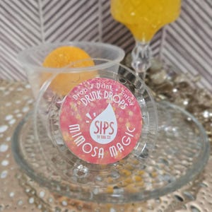 Drink Drops - Sips, Mimosa Magic, Orange Flavored –Glitter Drink Bomb Infusion Perfect For Any Occasion
