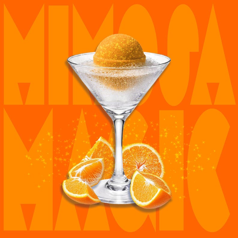 Drink Drops - Sips, Mimosa Magic, Orange Flavored –Glitter Drink Bomb Infusion Perfect For Any Occasion image 1