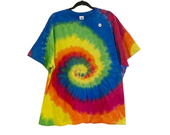 2XL Deep RAINBOW Spiral Tie Dyed Tee - Last one in stock of XXL in this Deep Rainbow Spiral T-shirt Design - 100% Cotton - Made in the USA