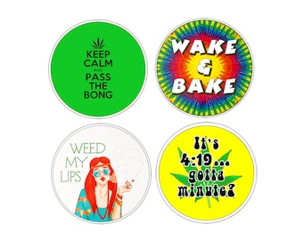 WEED Stickers CHOOSE ONE - Choose one from (5) different Cannabis-420 -Weed-Pot-Marijuana themed Glossy Vinyl Stickers or Choose Them All!