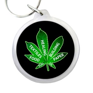 PEACE LOVE WEED Keyring 1.75 Peace-Love-Weed Images on Black Background Pot-Smokers Keychain image 5