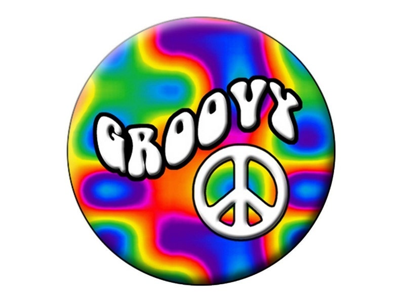24 Sm 1.25 Groovy Button Pack Colorful Hippie Peace Heart Happy Pins 24 Pin Pack of 1.25 inch Quality Pin-Back Badges image 6