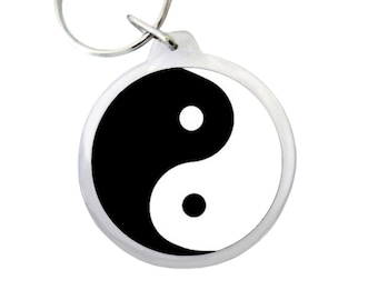 YIN YANG Keyring 1.75"  Awesome Keychain with Ancient Chinese Yin Yang Symbol