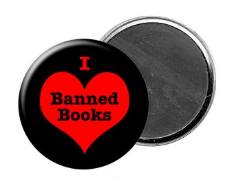 BANNED BOOKS Magnets Your Choice - 1.25" or 2.25" Round Fridge Magnet For Book Lovers, Librarians, Students CHOOSE from 6 Different Patterns