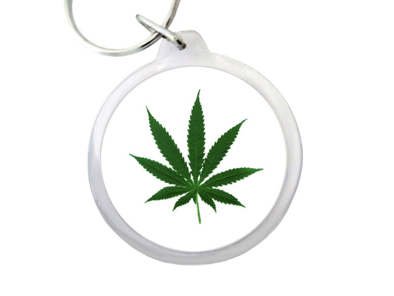 PEACE LOVE WEED Keyring 1.75 Peace-Love-Weed Images on Black Background Pot-Smokers Keychain image 4