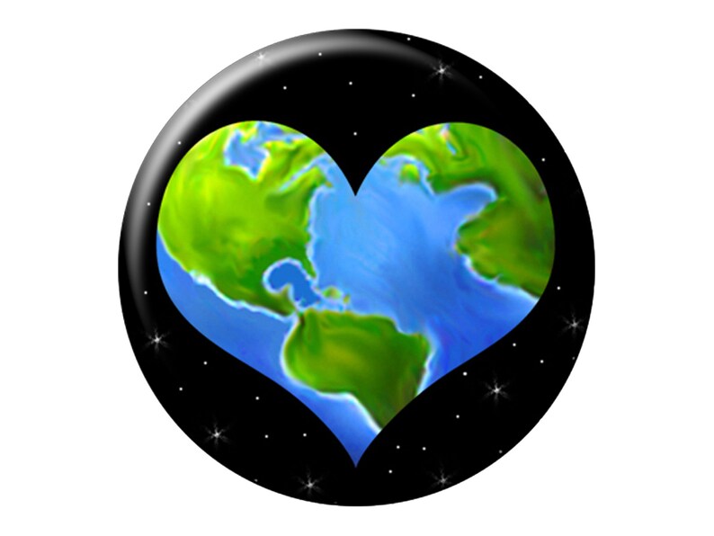 6 EARTH DAY 1.25 PINS 6 Small Pin Back Buttons Every Day is Earth Day, Earth Hugger, Earth Heart, Earth Peace, One People Planet Future image 7