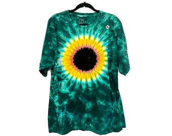 XL SUNFLOWER Tie Dyed Tee - Last one in stock of Extra Large in the Sunflower T-shirt Design - 100% Cotton - Made in the USA