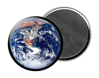 EARTH MAGNET Earth from Space 2.25" Large Flat-Backed Fridge Magnet