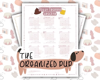 Erstes Jahr Welpen Töpfchen Training Fortschritt Log für Hundemama, Herunterladbare Jährliche Töpfchen Trainingstabelle für neuen Welpen