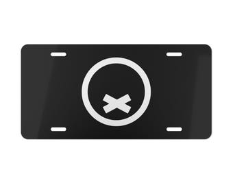 Quiet Club Racing - Black Aluminum w White Logo License Plate