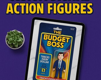 Custom Digital Action Figure  Retro Toy Style Printable Gift