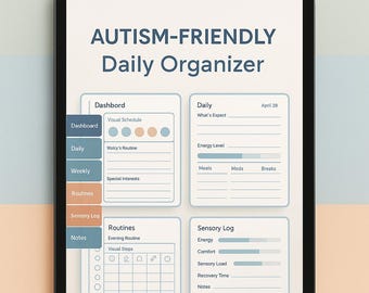 Autism friendly  Digital Planner-Visual Schedule And Sensory Tracker-Good Notes Compatable