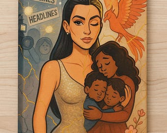 Kardashian Cartoon Art Print | Celebrity Caricature Digital Download | AI-Generated Pop Culture Wall Decor