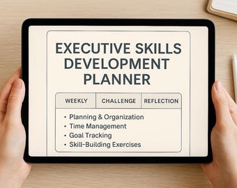 Executive Skills Planner-Teen And Young Adult Organizer-Time Management, Planning And Organization, Digital Download