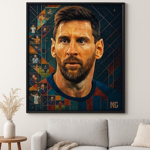 Lionel Messi Digital Wall Art – Argentina Football Print