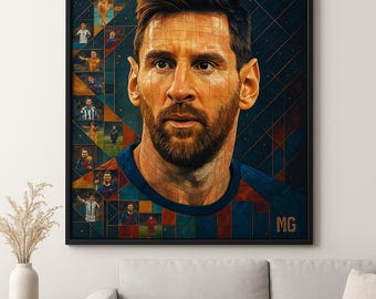 Lionel Messi Digital Wall Art – Argentina Football Print