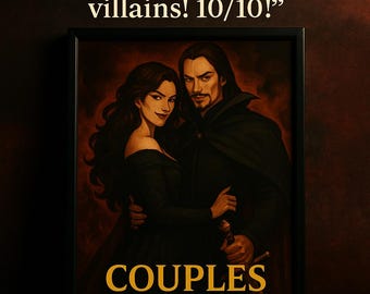Custom Couples Villain Poster – Your Evil Origin Story Together (Digital Download)