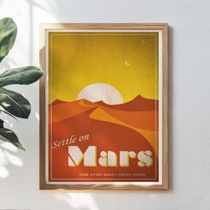 Retro Space Travel Poster - Mars