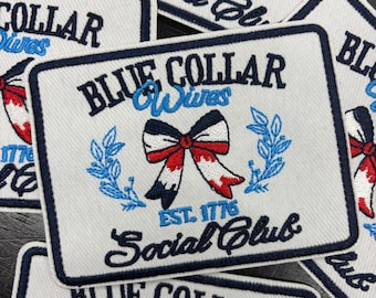 Blue Collar Wives Club, Hat Patch, Iron On