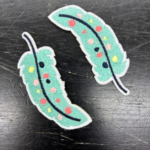 Colorful Feather, Hat Patch, Iron on