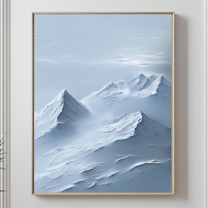 Snow Mountains Painting on Canvas, Original Art, Ski Sport Painting, Impressionism Art, Sky Painting, Landscape Paintings