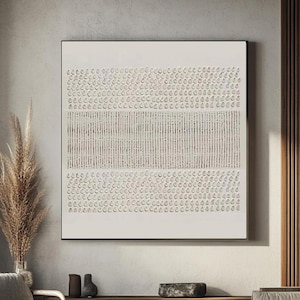 Beige 3D Plaster Symmetry Painting, Minimalist Wall Art, Modern Textured Painting on Canvas, Textured Wall Decor