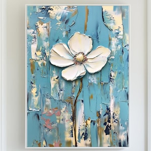 Flower Painting on Canvas, Original Art, Nature Painting, Impressionism Art, Landscape Paintings, 3D Texture Painting