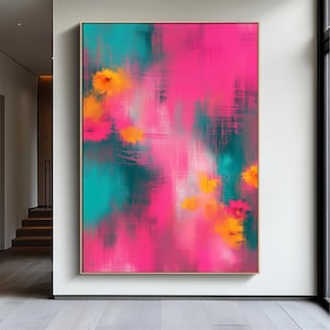 maximalist wall art, colourful wall art, trendy wall art, abstract art, digital wall art, eclectic wall art, floral wall art