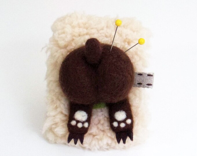 Animal Pincushion Wearable Wrist Pin Cushion Needle Felted Etsy