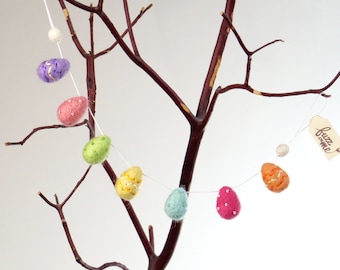 Guirnalda corta de huevos de Pascua en miniatura, decoración de árbol pequeño de mesa de primavera, mini regalo