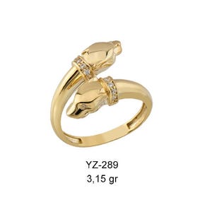 14k Gold Double Panther Ring, Two Headed Panther Ring, Jaguar Ring, Dainty Panther Ring, Minimalist Ring, Animal Ring, Gift for Her