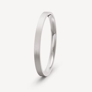 2mm 10K Solid Flat Wedding Band, White Gold Brushed, Comfort Fit, Personalized Jewelry, Thin Wedding Band, Mens Wedding Band, Couples Ring