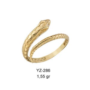 14k Gold Snake Ring, Serpent Ring, Dainty Snake Ring, Minimalist Ring, Stacking Ring, Animal Ring, Gift for Her