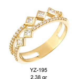 14k Gold Double Band Ring, Geometric Diamond Ring, Open Design Ring, Dainty Ring, Minimalist Ring, Stacking Ring, Gift for Her