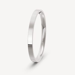 2mm 10K Solid Flat Wedding Band, White Gold Polished, Comfort Fit, Personalized Jewelry, Thin Wedding Band, Mens Wedding Band, Couples Ring