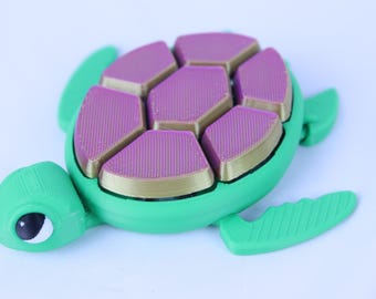 Turtle Fidget Clicker Toy: Sensory Keychain for Stress Relief
