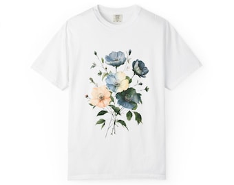 Unisex Garment-Dyed T-shirt - Spring Themed Floral Tee
