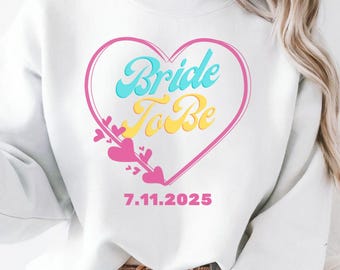 Bride To Be Sweatshirt Personalized Bachelorette Party Sweater Retro Bride Shirt, Custom Name Cool Bridal Party Fun Wedding Trendy Bach Club