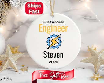 Personalized New Engineer Ornament Gift Custom First Year As An Engineer Christmas Ornament Engineering Gift for Engineer Student Graduation