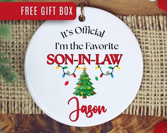Personalized Son In-Law Ornament Custom In-Law Christmas Ornament Gifts for Son In-Law Christmas Ornament Funny In-Law Keepsake Favorite Son