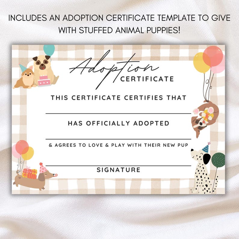 Adopt a Puppy Set - Includes Adopt a Puppy Sign and Adoption ...