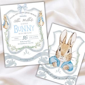 Peter Rabbit Baby Shower Invitation – Some Bunny Is On the Way – Editable Template – Instant Download – Boy Baby Shower Invite - Bunny theme