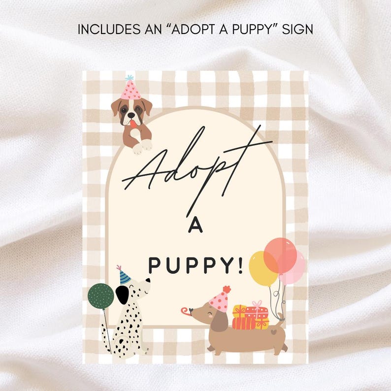 Adopt a Puppy Set - Includes Adopt a Puppy Sign and Adoption ...