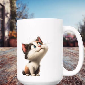 Adorable Kitten Mug, Cute Cartoon Kitty, Cat Lover, Proud Cat Lady, Great Gift for Auntie, Cute Cat Tea Cup, Feline Coffee Mug, Cat Mug Gift