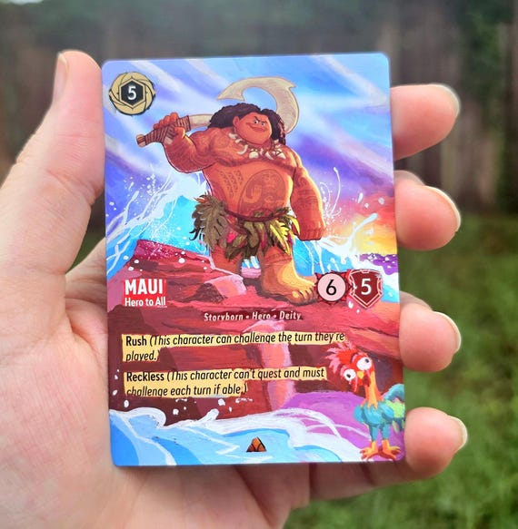 Maui 'hero to All' Lorcana Custom Painted Alt Art Card - Etsy