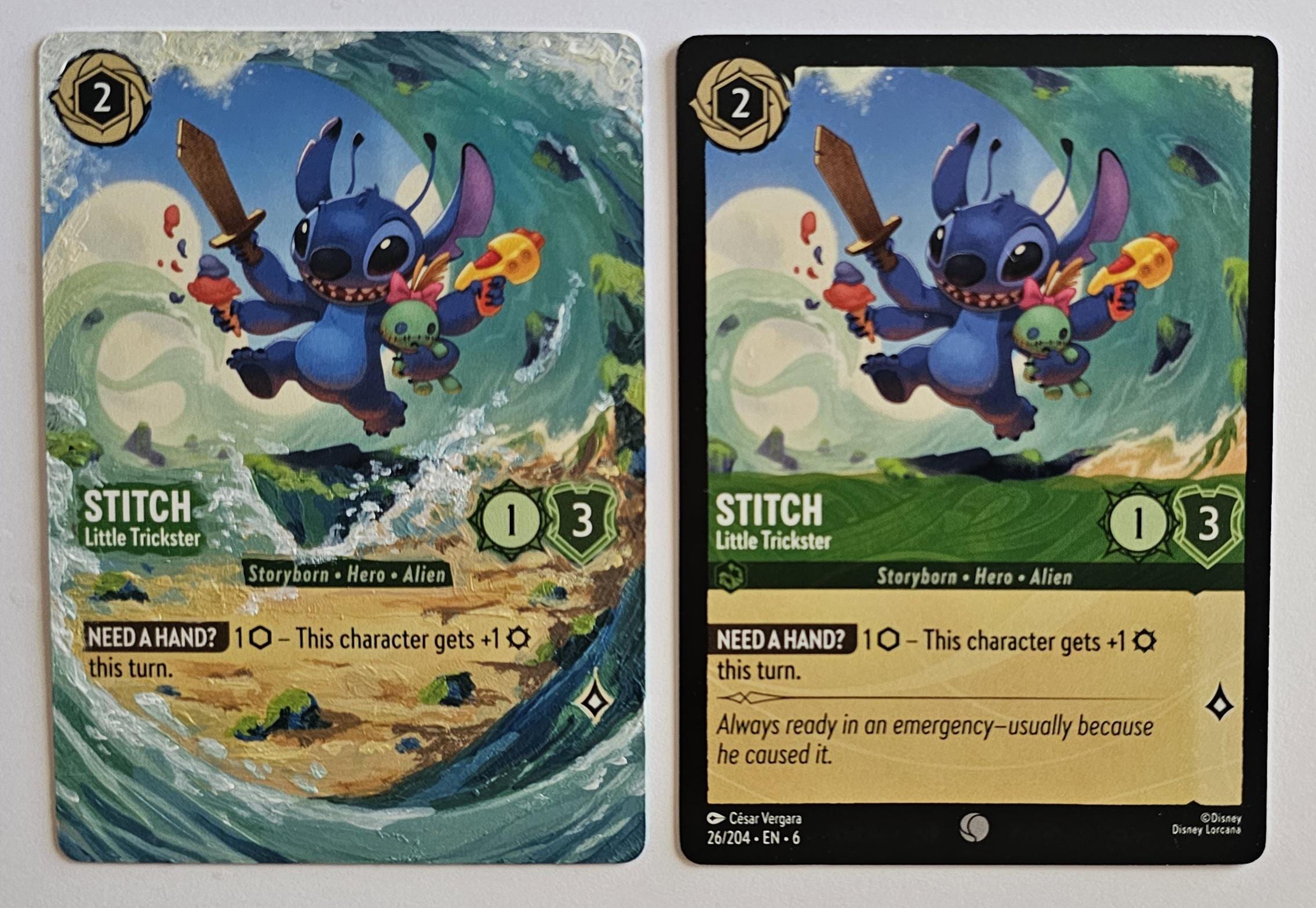 Stitch Lorcana Painted Art Card. I Can Make Playsets of Any Card