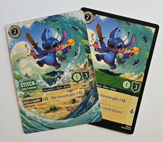 lilo and stitch lorcana cards 2023 Disney TCG #206/204 2 cards of rare The Most Valuable Stitch Cards
