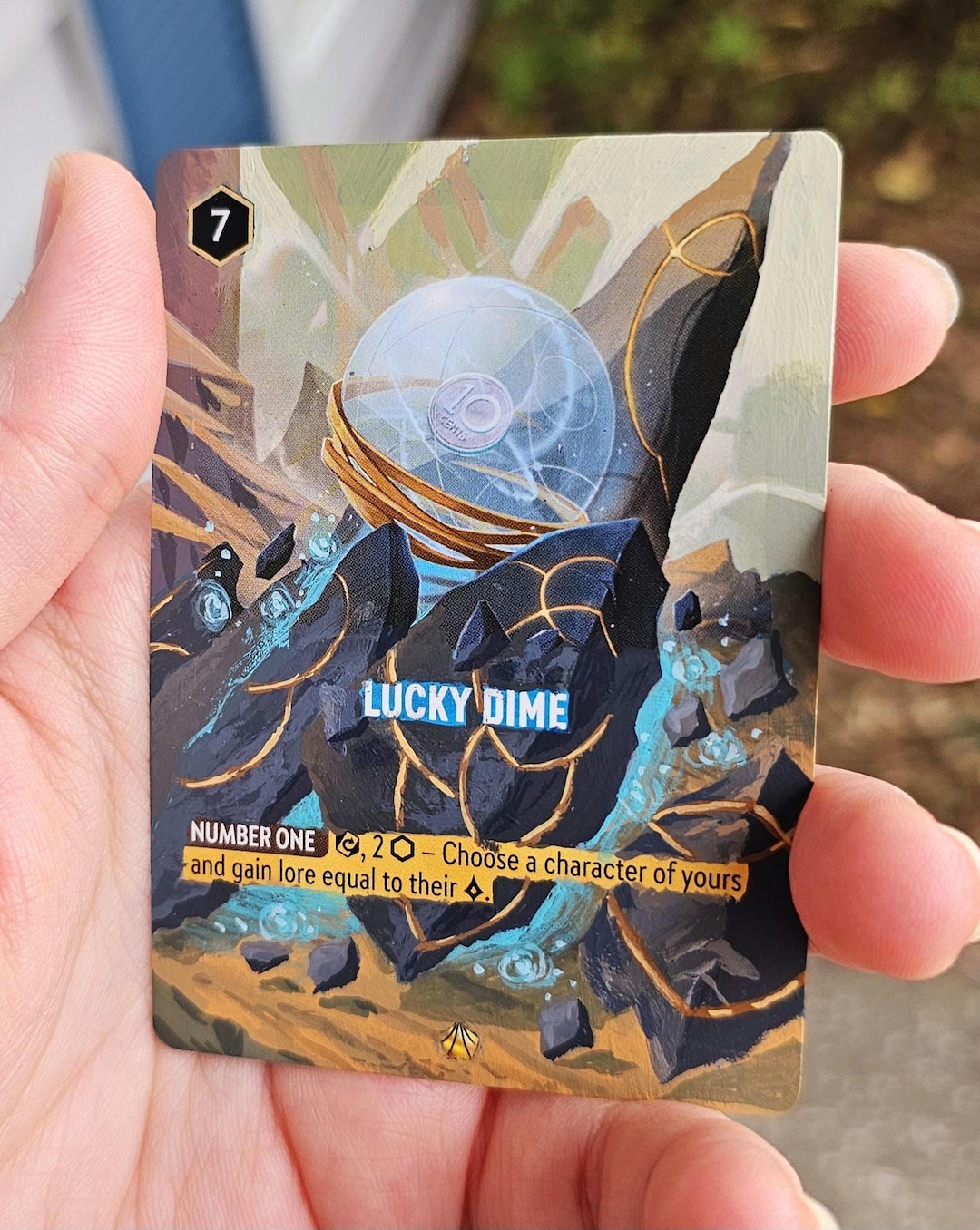 Lucky Dime Lorcana Custom Painted Alt Art Card - Etsy Lucky Dime Lorcana Custom Painted Alt Art Card - Etsy