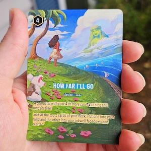 Moana &#39;How far I&#39;ll go&#39; Lorcana Custom Painted Alt Art Card
