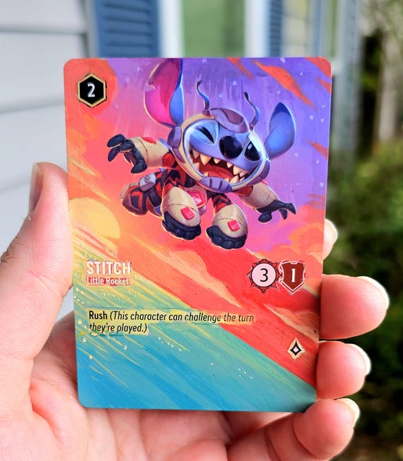 Stitch "Little Rocket" Lorcana Custom Painted Alt Art Card
